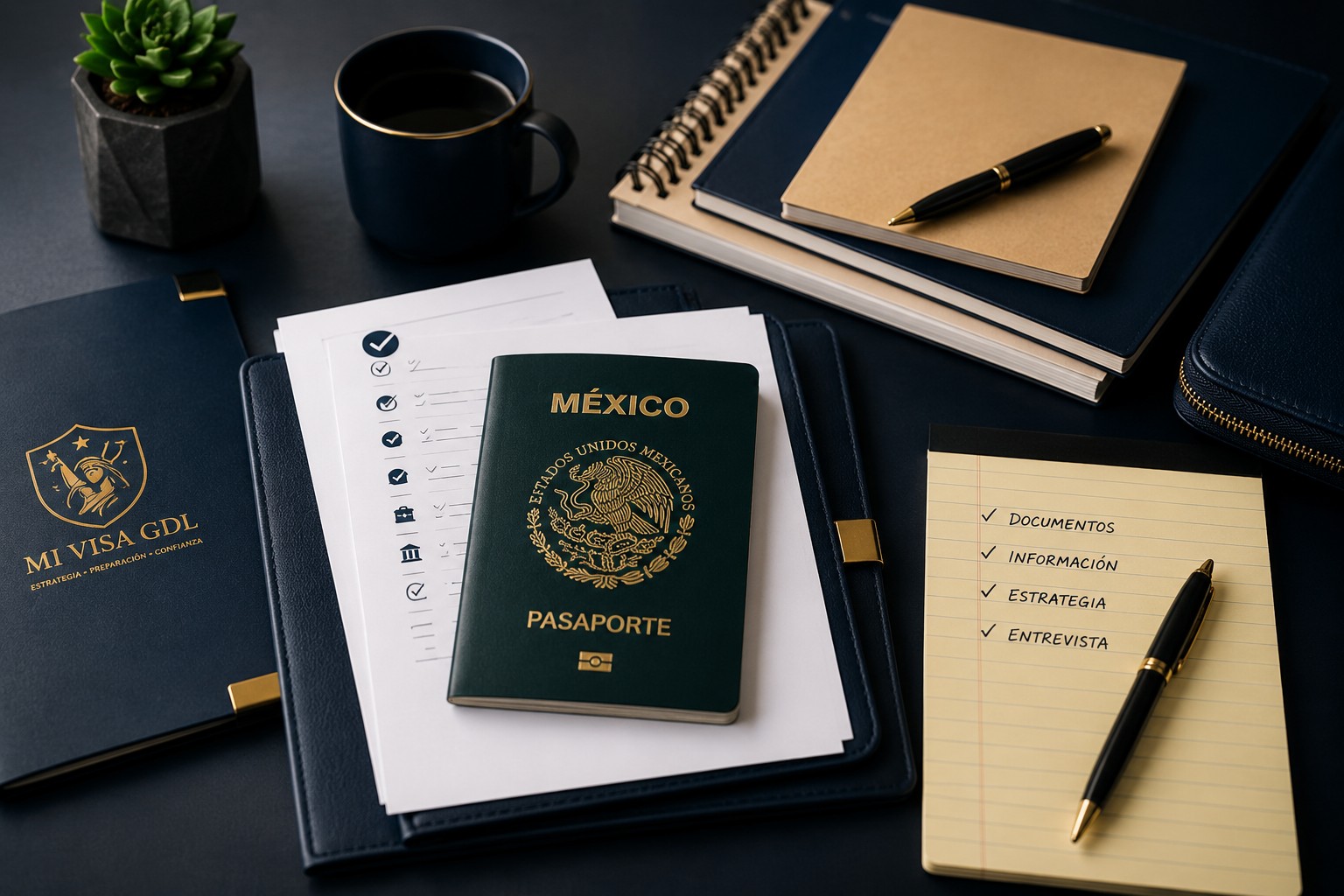 Material de trabajo para analizar una solicitud de Visa Americana rechazada